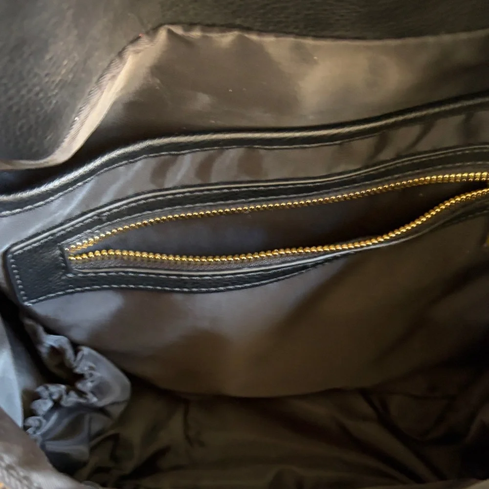Fawn Design The Original Black Faux Leather Diaper Bag Backpack